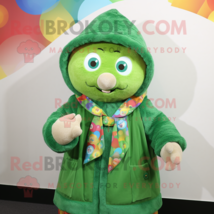 Green Rainbow mascot costume character dressed with a Parka and Shawls - £1,043.30 GBP