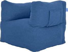 Nest Chair Lounge Round Blueberry Blue Shredded Foam Microfiber Zipper Closure - $569.00