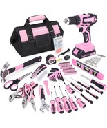 232 Piece 20V Pink Cordless Lithium ion Drill Driver and Home Tool Set L... - £235.63 GBP