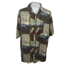 City Streets vintage Men Hawaiian camp shirt pit to pit 28 2XL abstract 1990s - £17.16 GBP