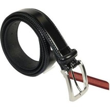 Men VALENTINI Stitched Leather Belt Classic Pin Buckle Business Dress V7... - $29.99