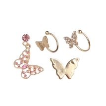 Fashion Gift Minimalist Jewelry Set Shiny Crystal Ear clip Butterfly Stud Earrin - £8.16 GBP