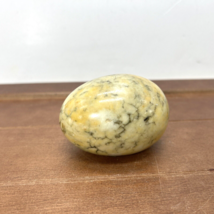 Collectible Marble Egg Mineral Rock Stone Yellow Black 3&quot; Paperweight Decor - $12.99