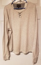 Lucky Brand Long Sleeve Men&#39;s Size 2XL  Light Heather Gray Henley Button Shirt - £12.20 GBP