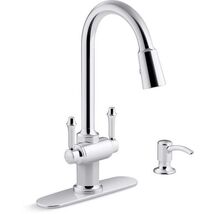 Nickel Gold Kitchen Faucet with Pull-Down Sprayer - $94.99