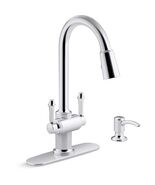 Nickel Gold Kitchen Faucet with Pull-Down Sprayer - $94.99