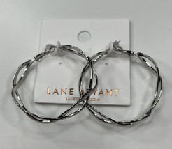 Lane Bryant NWT open twist hoop Silver earrings sf1 - £8.52 GBP