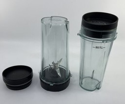 2 Nutri Ninja Blender  16 oz cups with 2 lids a 6 Fin Blade Assembly  included - £19.38 GBP