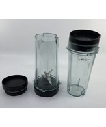 2 Nutri Ninja Blender  16 oz cups with 2 lids a 6 Fin Blade Assembly  in... - £19.00 GBP
