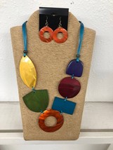 International Durus women's wax cord with colored wood and shell necklace set - €32,67 EUR
