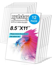 xydstay 12pack 8.5x11 Acrylic, L Shape Clear Plastic, Menu Holder, Unbreakable T - $34.64