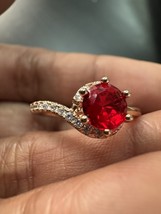 585 14K RG Stamped Graceful Red Gemstone Size 7 Ring - $911.17 MXN