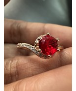 585 14K RG Stamped Graceful Red Gemstone Size 7 Ring - $911.17 MXN