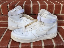 Nike Air Force 1 High Men&#39;s Size 12 Triple White w/ strap needs laces 2016 - $47.51