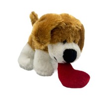 Dan Dee Collectors Choice Small Brown and White Plush Puppy Dog with Red Heart - £9.39 GBP