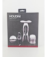 Houdini Deluxe Mixed Material 4 piece Wine Tool Kit in Chrome and Black - $27.37 CAD