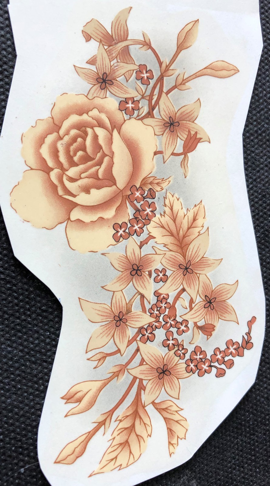 M65 - Ceramic Glass Enamel Waterslide Vintage Decal - 4 Flowers - 2&quot; - $1.25