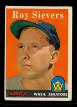 Vintage Baseball Trading Card Topps 1958 #250 Roy Sievers Washington Senators - £9.80 GBP