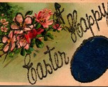 Happy Easter Flowers Micah Applied Egg Add-On Embossed DB Postcard E3 - $8.87