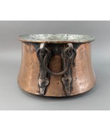 Antique French Copper Large Apple Butter Candy Kettle Cauldron Pot Dovet... - £393.17 GBP