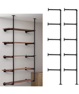 Industrial Iron Pipe Shelf Wall Mount For Kitchen Bathroom Bookcases 5 T... - £63.76 GBP