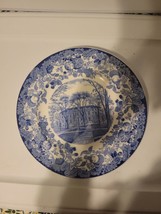 Wedgwood Harvard Univ Blue Transferware Plate University Hall 1927 Vtg Read - $27.08