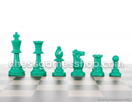 Scacchi Pezzi Verde/Bianco Colore - Standard Misura - Chessmen - 3,75 &quot; Completo - $22.73