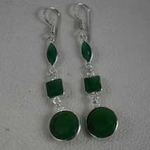 925 Sterling Silver Handmade Round Green Onyx Gemstone Earrings Gift BES-1583 - £16.01 GBP