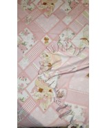 HOLLY HOBBY STYLE HANDMADE FLEECE HANDCUT THROW / BLANKET 56&quot; X 54&quot; PINK - $12.77