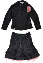 Zoe Ltd Girls Formal Floral Eyelet Lace Blazer &amp; Skirt Set (Size: 7)  - £39.55 GBP