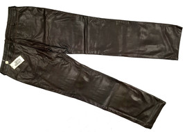 New Versace Couture Vintage Deadstock 90&#39;s Leather Pants! e 54  35 x 34.5  Brown - £959.21 GBP