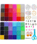 YITOHOP 36000+Pcs 2Mm 48 Colors Glass Seed Beads for Bracelet Jewelry Ma... - £20.35 GBP