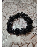 Vintage Stretch Black Stone Bead Bracelet.   Nice! - $20.37 CAD