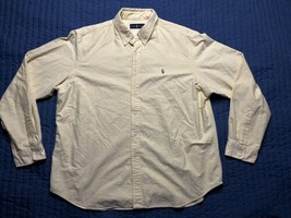 Polo Ralph Lauren Long Sleeve Button Up Shirt XXL TTG Yellow Brown Pony - $14.85