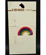 Vintage 1970s ENCORE TRIMS Rainbow Embroidered Sew On Patch 1.5&quot; NIP - $269.79 MXN