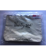 NEW Thirty-One Natural 12&#39;&#39; x 8&#39;&#39; Zipper Pouch - $17.96