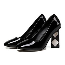 fuchsia women&#39;s shoes  heel  shallow heeled sandals square toe pumps black footw - £80.47 GBP