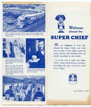 Welcome Aboard Santa Fe Railway Super Chief Schedule 1968 Points Interest  - $11.88