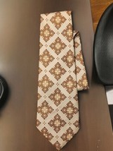 Vtg Tie Re&#39;mon D&#39; Urville Paris 100% Polyester Unique Pattern Gray Brown... - £24.48 GBP