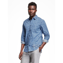 NWT Old Navy Men&#39;s Stylist Slim-Fit Twill Blue Traveler Comfortable Shir... - £27.37 GBP