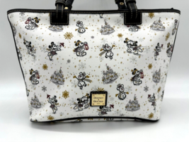 Disney Dooney &amp; and Bourke Christmas Holiday Winter Mickey Castle Tote Bag A - £186.96 GBP