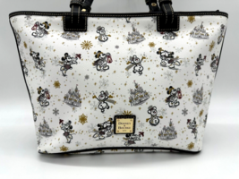 Disney Dooney &amp; and Bourke Christmas Holiday Winter Mickey Castle Tote B... - £188.28 GBP