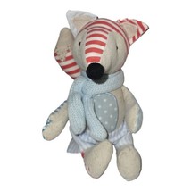 Powell Craft England Plush Mouse Stuffed Animal Blue Red Striped Spots 8&quot; - £6.79 GBP