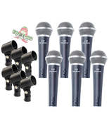 Cardioid Dynamic Microphones &amp; Clips (6 Pack) by FAT TOAD - Professional... - £41.96 GBP