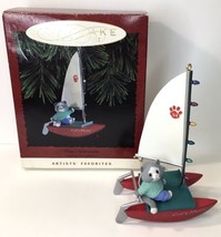 Hallmark Keepsake Christmas Ornament “Kitty&#39;s Catamaran” 1994 Cat’s Meow - £9.62 GBP