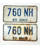 1969 Ohio License Plates Matching Set 760 NH - $36.63