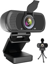Webcam HD 1080P 110 Degree Widescreen Microphone with Privacy Shutter and Tripod - £28.63 GBP