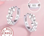 Ling silver small rose flower round hoop earring aaa zircon for women female charm thumb155 crop