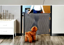 dearlomm Retractable Mesh Baby/Pets/Safety Gate 33&quot; Tall X 55&quot; Wide Gray - New - £12.55 GBP
