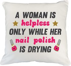 Make Your Mark Design Helpless Woman Funny White Pillow Cover for Nail P... - £19.62 GBP+